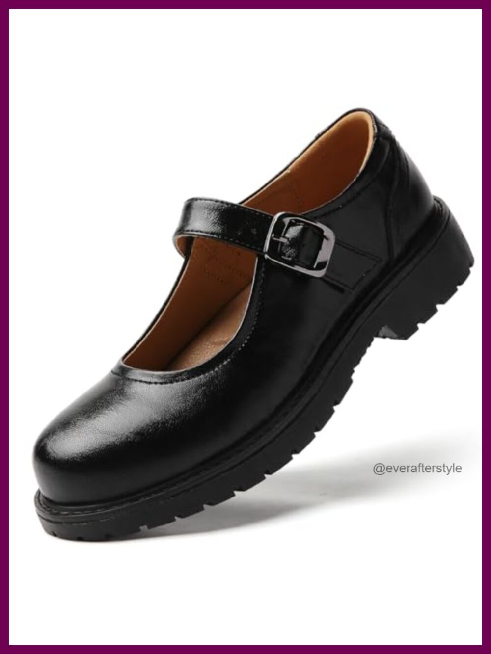 Women's Faux Leather Mary Jane Oxford Flats Round Toe Buckle Strap